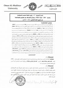 قرار السيد / أ.د رئيس الجامعة رقم (301) لسنة 2021م بشأن التعاقد مع معيدين