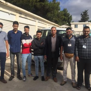 انطلاق رحلة المشاركين عن كلية الهندسة في جائزة ليبيا للابتكار.